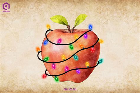 Apple Christmas Tree Lights By ChippoaDesign | TheHungryJPEG