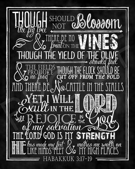 Scripture Art Habakkuk 3:17-19 Chalkboard Style - Etsy