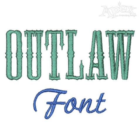 Outlaw Western Machine Embroidery Font - Apex