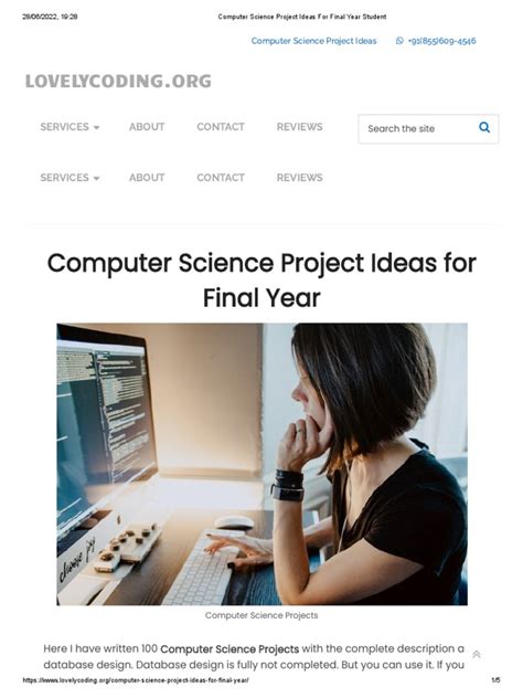 Computer Science Project Ideas For Final Year Student | PDF | Php ...