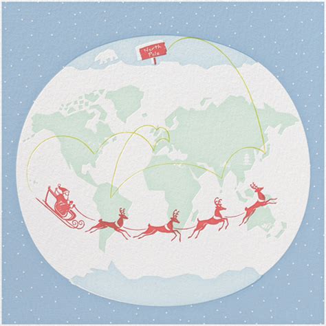 "Santa's Map" Card, Paperless Post Map Ornaments, Gold Christmas Ornaments, Christmas Squares ...