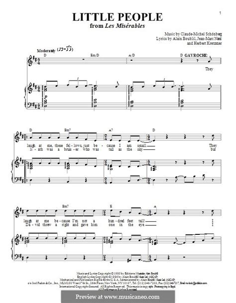 Little People (Les Miserables) by C. Schönberg - sheet music on MusicaNeo