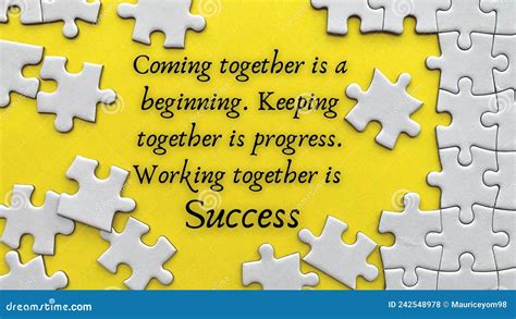 Top View of Motivational Quote on Yellow Cover with Jigsaw Puzzle ...