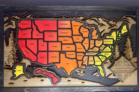USA Travel Map 50 States Bucket List Map Personalized - Etsy