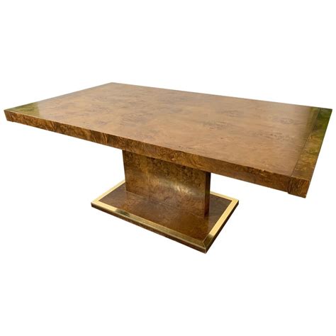 Burl Wood Dining Table by Founders Furniture in the Manner of Milo Baughman at 1stDibs