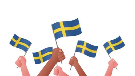 Sweden National Flag Waving Vector, Independence Day Of Sweden ...