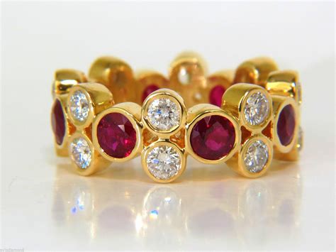 51BidLive-[4.69CT NATURAL TOP GEM RUBY DIAMOND ETERNITY RING 14KT]