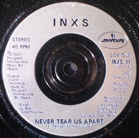 INXS – Never Tear Us Apart (1988, Silver Injection Labels, Vinyl) - Discogs