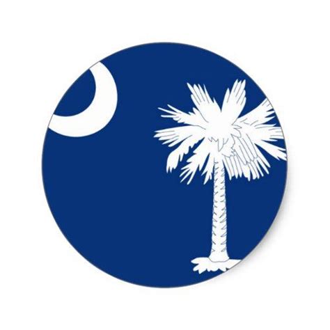 South Carolina State Flag Classic Round Sticker | Zazzle.com | South ...