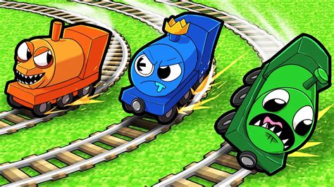 RAINBOW TRAINS BATTLE!! (Toy Trains) - YouTube