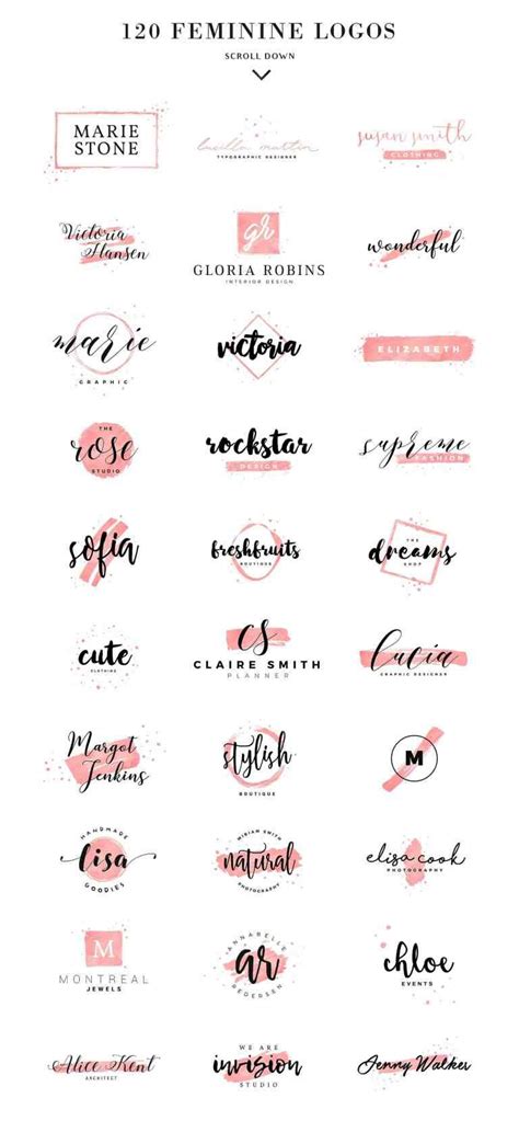 Feminine Branding Logos by David Bassu is a beautiful collection of ...