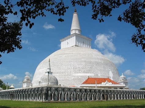 Ruwanweliseya stupa, Sri Lanka's biggest stupa. Two quarts or one Drona ...