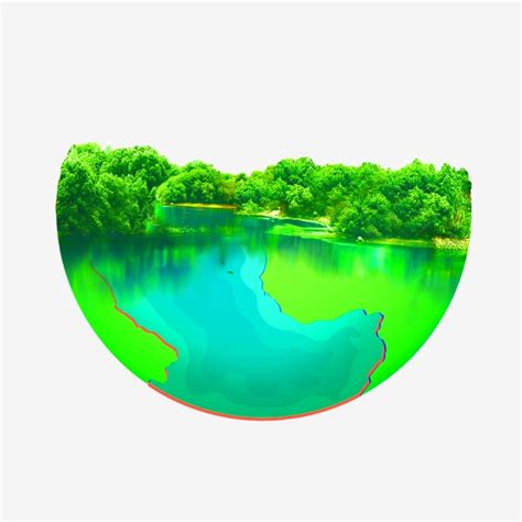 Earth Water White Transparent, Cartoon Green Earth Water Body, Moon ...