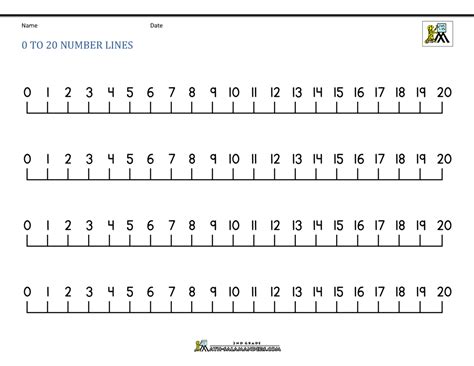 0 20 Number Line Printable