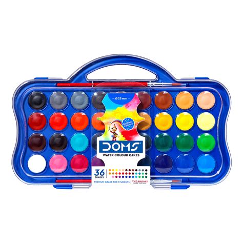 DOMS Water Colour Cake 36 Shades 23 mm - DOMS