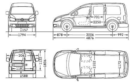 VW Caddy Maxi Panel Van Dimensions | Volkswagen Vans and Commercial ...