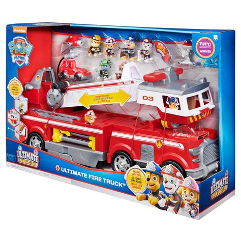 Paw Patrol Ultimate Rescue Fire Truck With Extendable 2ft Ladder and 6 ...