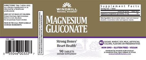 Magnesium Gluconate - Windmill Vitamins