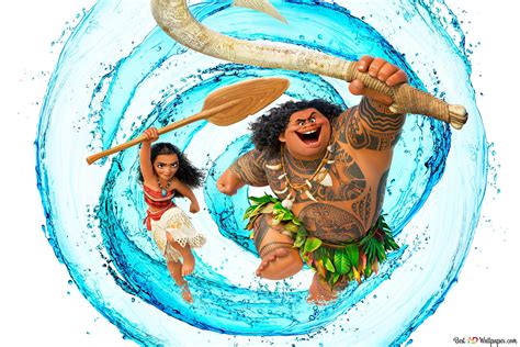 Moana and Maui 4K wallpaper download