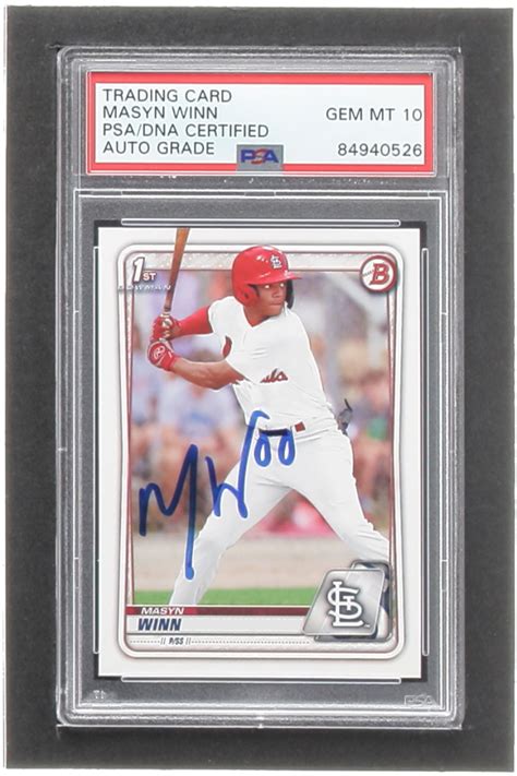 Masyn Winn Signed 2020 Bowman Draft #BD59 RC (PSA | Autograph Graded ...