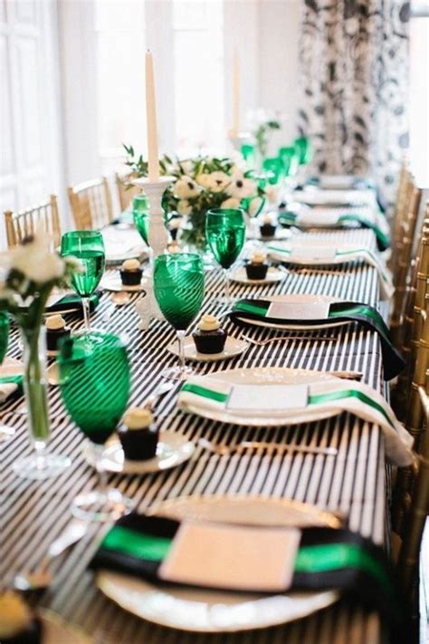 10 Stunning Tablescapes in Green and Gold - Party Ideas | Party Printables Blog