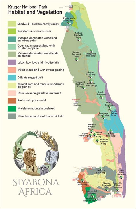 Ecology Map of Kruger Park - Climate and Vegetation Map