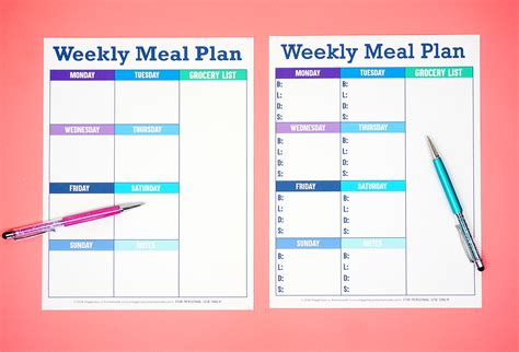 Printable Weekly Meal Planner Template - Happiness is Homemade