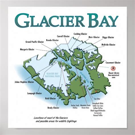 Glacier Bay Map Print | Zazzle.com