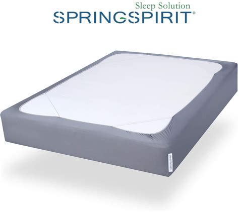 Springspirit Queen Size Box Spring Cover, Fitted Bed Encasement, Elastic Woven Material, Gray ...