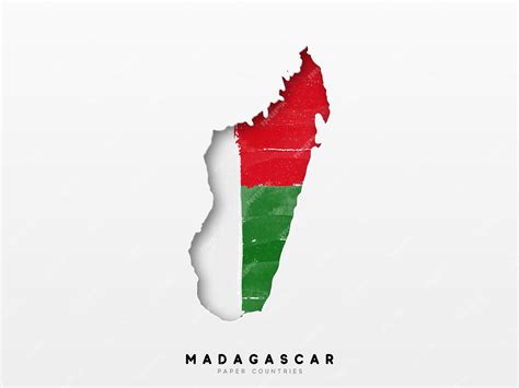 Premium Vector | Madagascar detailed map with flag of country. painted in watercolor paint ...