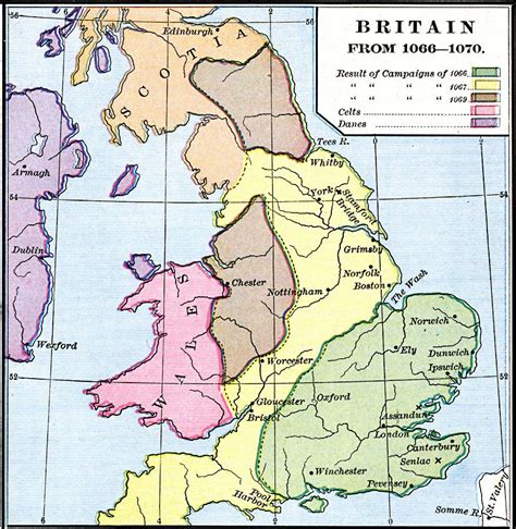 Map of Britain, 1066-1070 | Map of great britain, Map of britain ...