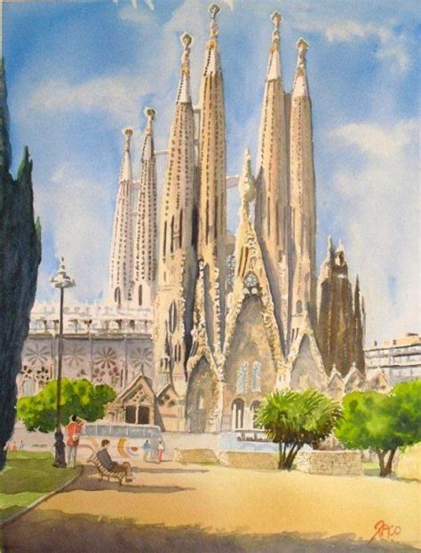 Sagrada Familia in Small Painting Wall Art Decor Painting Sagrada Familia Barcelona painting ...