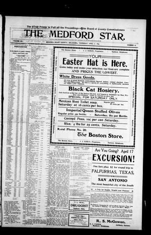 The Medford Star. (Medford, Okla.), Vol. 12, No. 45, Ed. 1 Thursday, April 12, 1906 | Medford ...