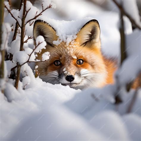 Premium AI Image | a fox in the snow