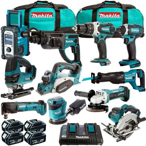 Juego De Herramientas Eléctricas Makita MAK18V LXT Li Ion De 11 Piezas Con Cargador De Baterías ...