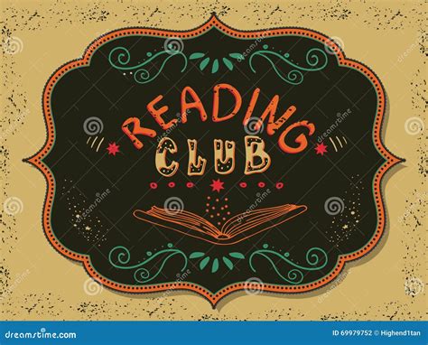 Reading club stock vector. Illustration of borders, drawn - 69979752