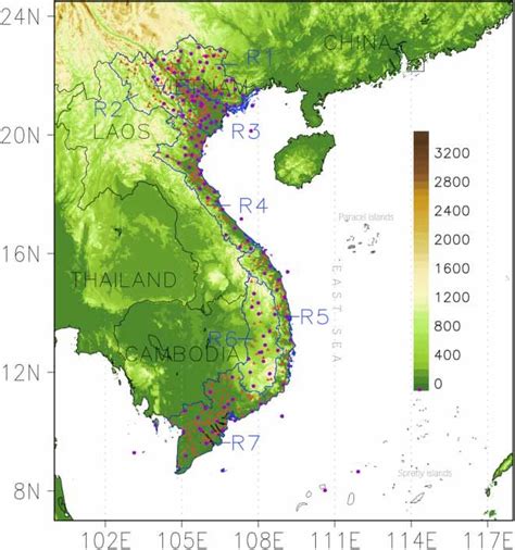 | Seven climatic sub-regions of Vietnam. Data from 157 temperature ...