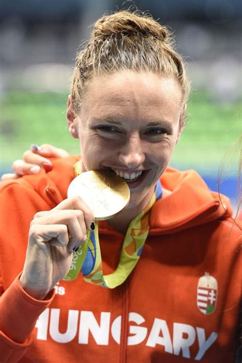 Swimmer Katinka Hosszú (HUN), winner of the women's 400 m individual medley, Olympic Games, Rio ...