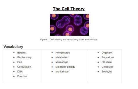 Cell Theory - Jonathan's Classroom