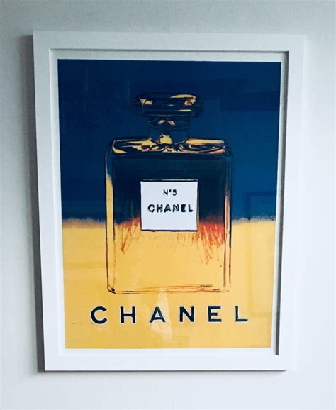 Andy Warhol Chanel No 5 poster. Blue and Yellow. | Butler & Brown