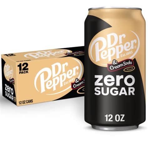 Dr Pepper® & Cream Zero Sugar Soda Cans LIMIT OF 10, 12 pk / 12 fl oz ...