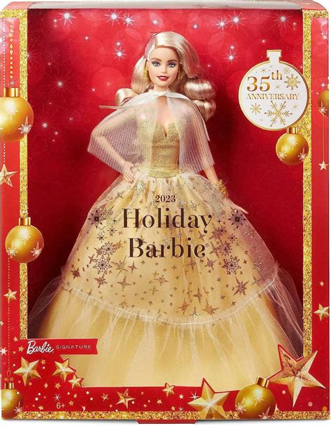 Barbie 35th Anniversary 2023 Holiday Barbie Doll Blonde Mattel Toys ...