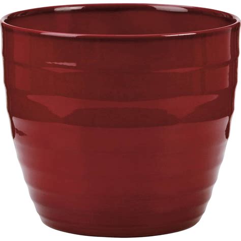 Plant Pot - Dark Red - 25cm | Homebase