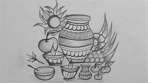 Easy Pencil Drawing For Chhath Puja || How To Drawing Chhath Pooja Drawing || Pencil Sketching ...