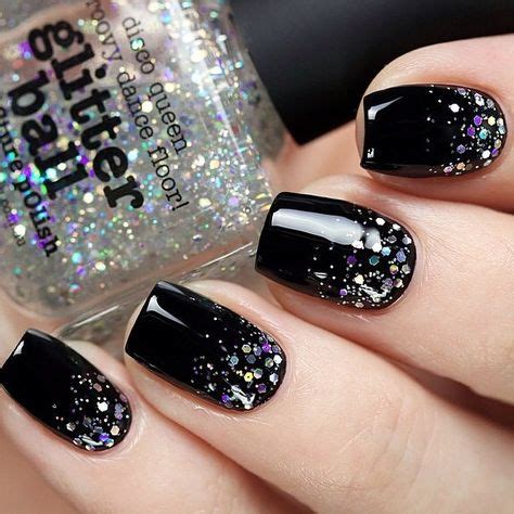 Nails gel black awesome