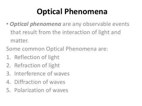 Optical phenomena