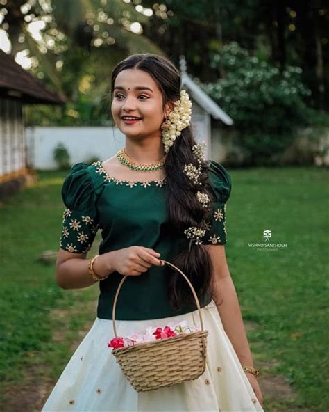 Girls Kerala Traditional Wear Made of Gold Kasavu/ Kasavu | Etsy