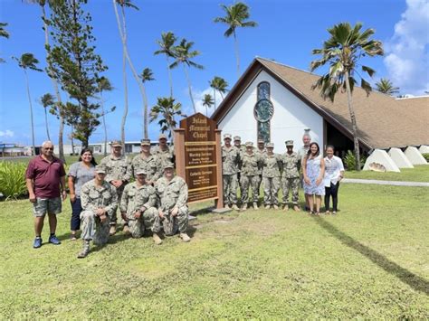 U.S. Naval Mobile Construction Battalion 4, Detail Marshall Islands, Installs Island Memorial ...