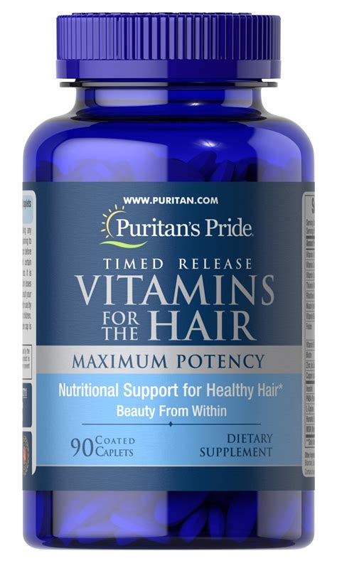 Vitamins for the Hair Timed Release, 90 Caplets (2711) | Puritan's Pride