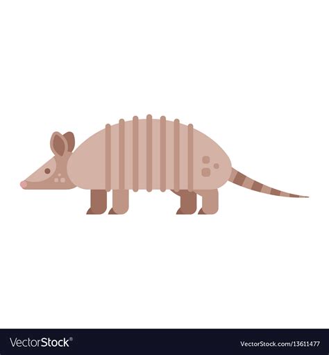 Flat style armadillo Royalty Free Vector Image